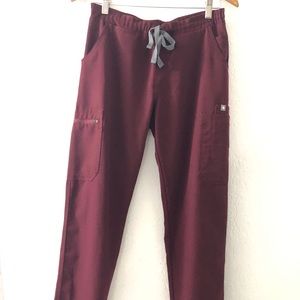 Figs S Burgundy Yola srubs pants